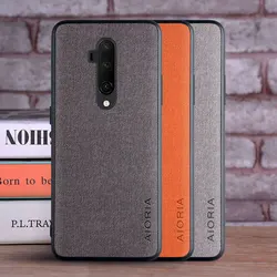 Case for Oneplus 7T Pro coque Luxury textile Leather skin soft TPU hard PC phone cover for oneplus 7t pro case funda capa