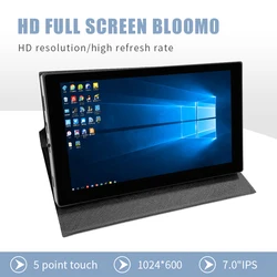 Portátil HD Touch Screen para PC, Monitor de Jogos, Display Portátil, Compatível com HDMI, Tipo-C, Xbox, Laptop, 1024x600