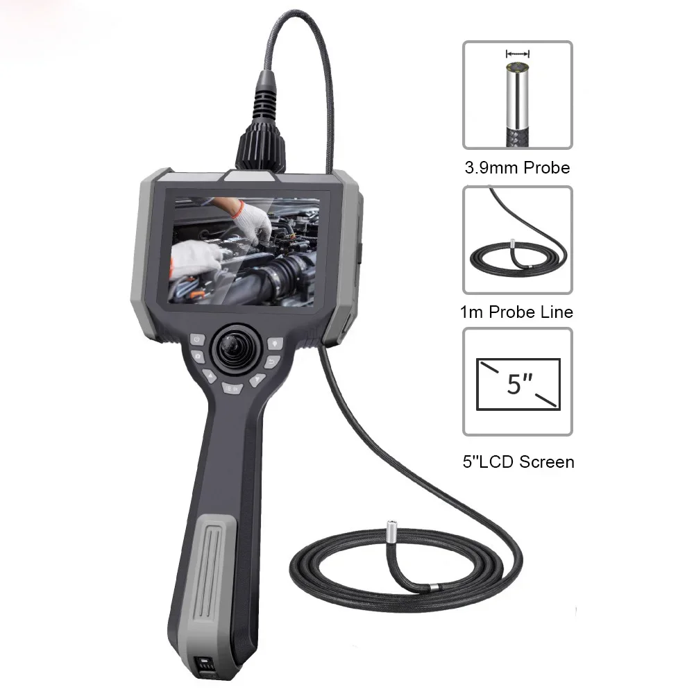 VSNDT borescope industrial endoscope,borescope camera with 5'' LCD screen, 1MP IP67 waterproof  borescope inspection camera