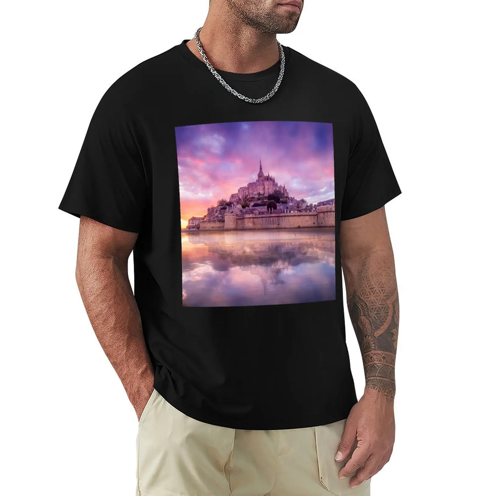 Mont St Michel Fantasy T-Shirt t shirt man luxury T-Shirt