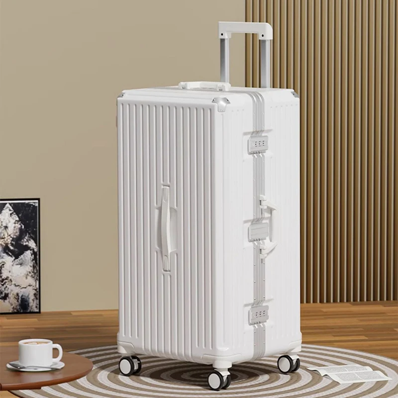 

Чемодан на алюминиевой раме 20-28 дюймов, вместительный дорожный чемодан-тележка с кодовым замком и колесами с тормозом