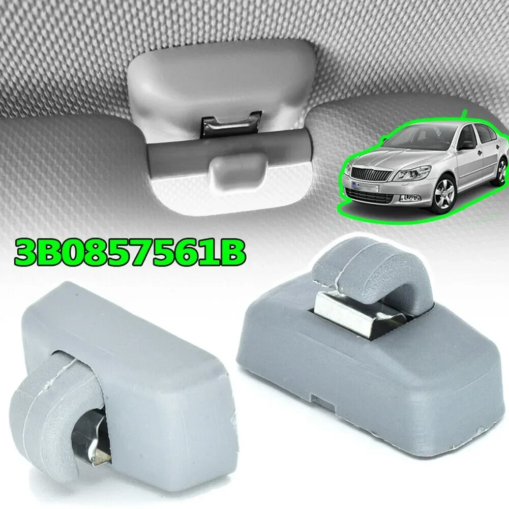 2Pcs Sun Visor Clip Hook Holder 3B0857561B For Skoda Fabia 6Y Octavia 1Z Superb B5 Plastic Car Accessories Fastener