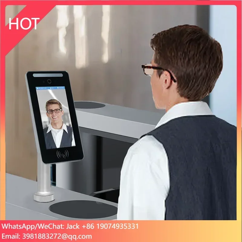 7 Inch Face Recognition Terminal Face Access Control with Attendance Check Temperature
