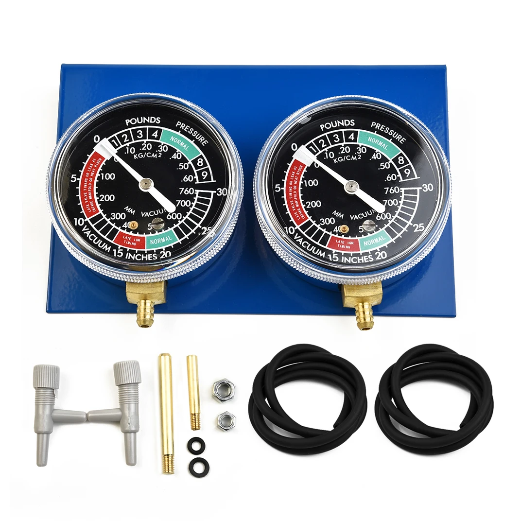 2pcs Motorcycle Carburetor Vacuum Gauge Synchronizer Balancer With Hose Threaded Brass Extensions Auto Replacement Parts