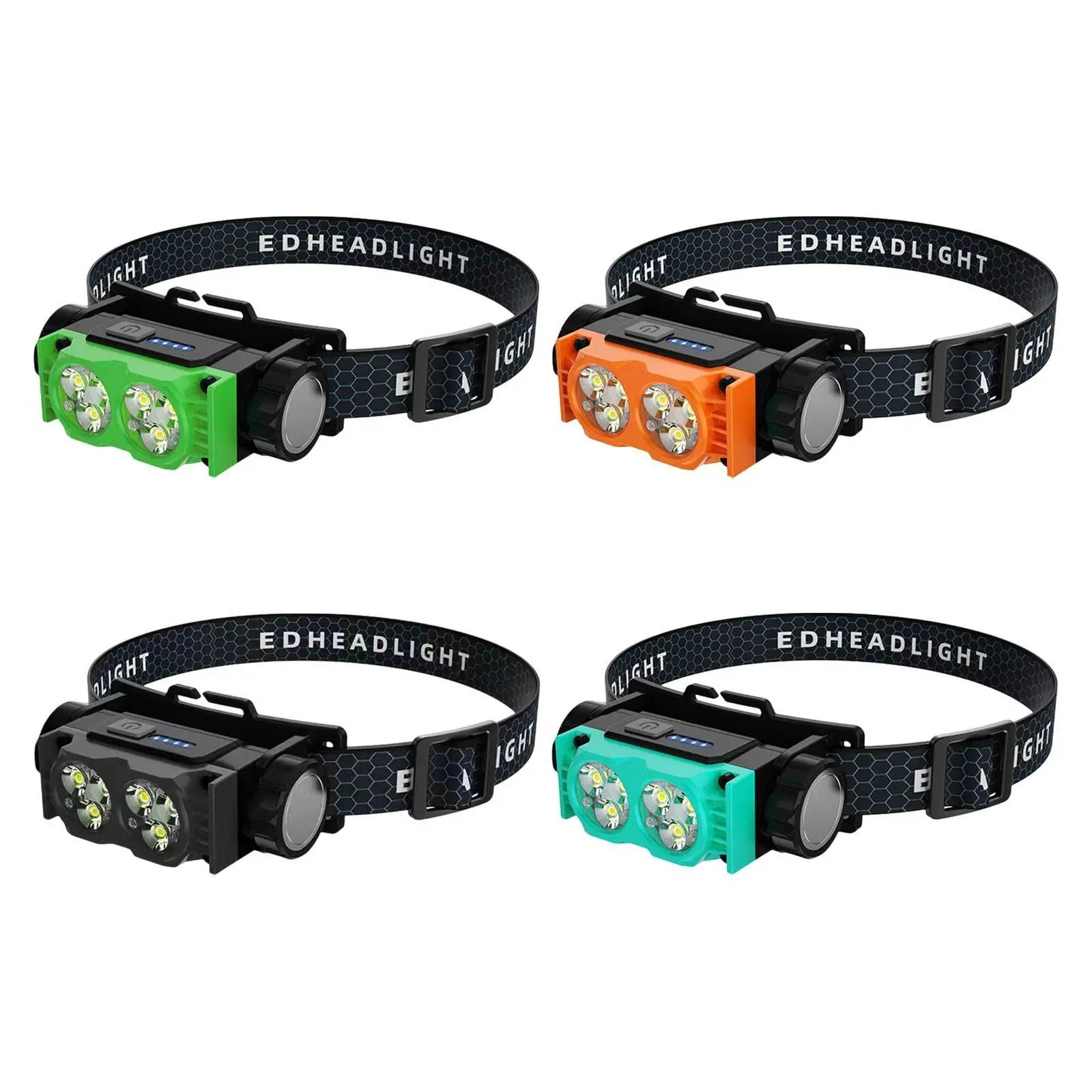 

LED Rechargeable Headlamp for Adults Adjustable Headband Light USB Charging Handsfree Headlight Torch for Hunting Night Running