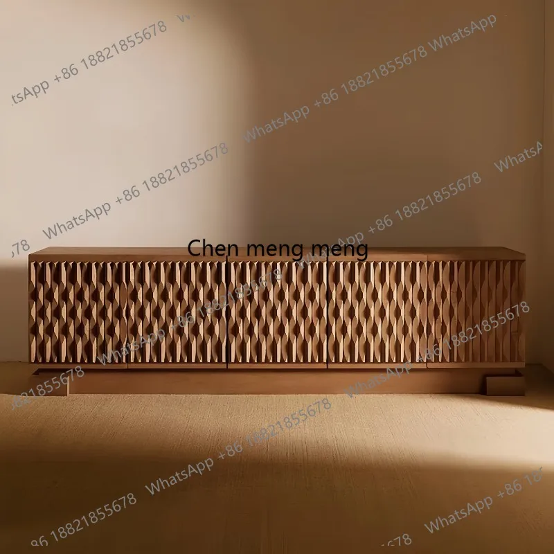 

Medieval solid wood texture dining side cabinet simple locker designer living room side cabinet