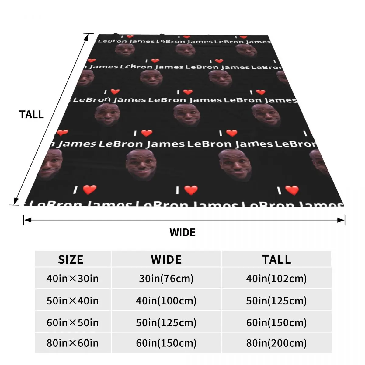 I Love Lebron James Blanket Flannel Sofa Throw Blanket Super Soft for Couch Bedding Throws Bedspread Quilt