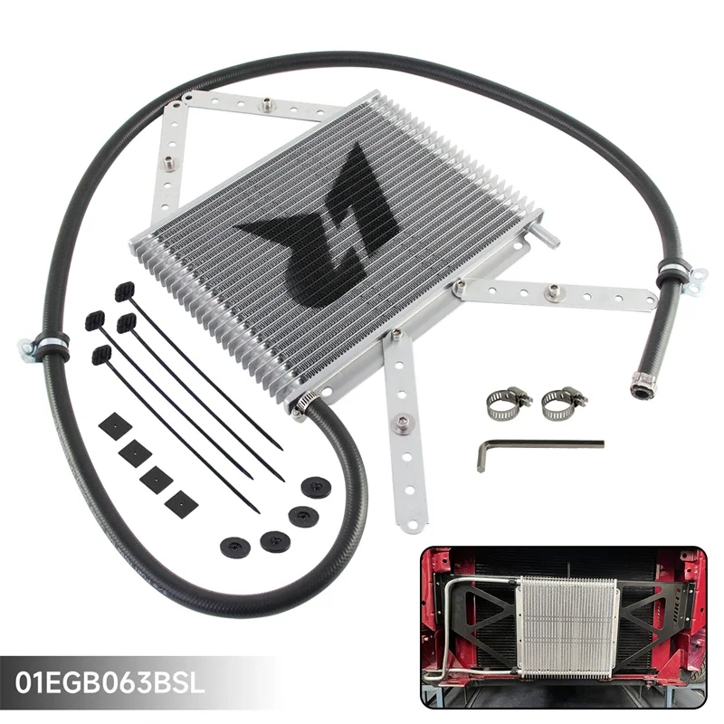 

Aluminum Performance 25 Row Oil Cooler Kit Transmission Universal 11"x7.8"x0.75" (280x198x19mm) inlet/outlet 9.6mm 3/8" Barb
