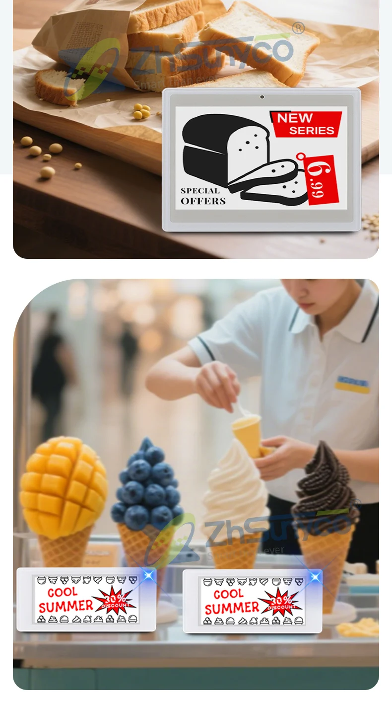 Zhsunyco 10pcs 2.9" Esl Electronic Price Tag Esl E-Ink Electronic Shelf Label