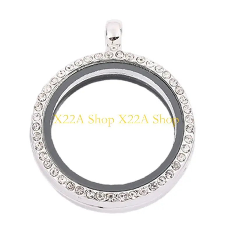 Unique Crystals Clear Glass Pendant Necklace Magnet Closure Alloy Jewelry