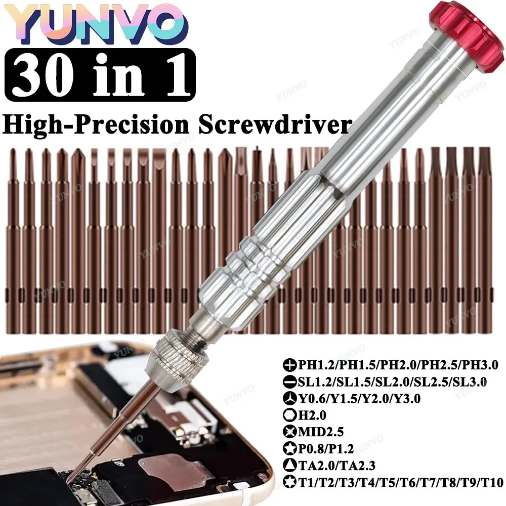 

30 in 1 Precision Screwdriver Set for Mobile Phones Notebooks and Computers-Perfect for Small Maintenance and Disassembly