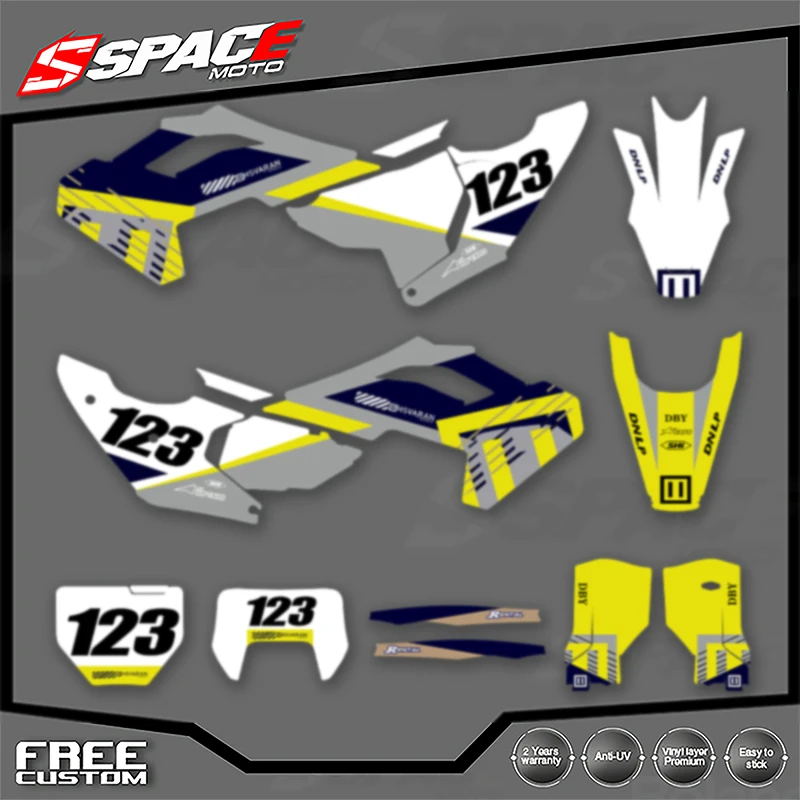 

Обтекатель мотоцикла SPACE, графическая фоновая наклейка для Husqvarna TC FC TE FE TX FX FS 2023 2024, наклейки, наборы наклеек