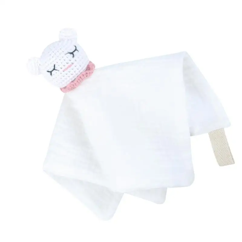 

U13F Knitted Animal Security Blanket for Boys Girls Multifunction Pacify Handkerchief