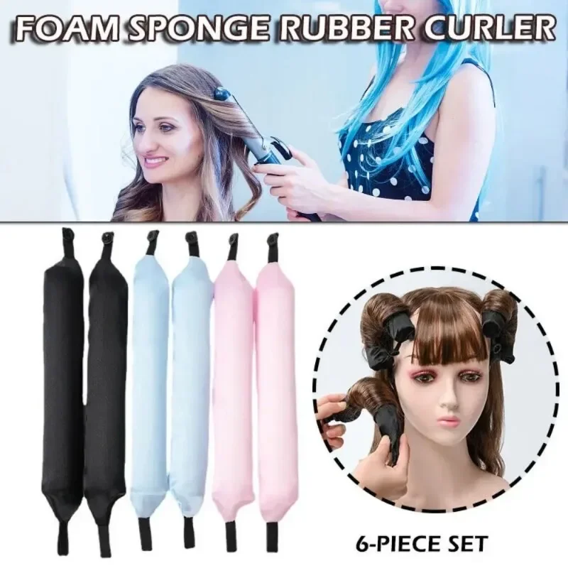 6Pcs Heatless Curling Rod Headband No Heat Silk Curls Ribbon Hair Rollers Sleeping Soft Headband Hair Curlers Hair Styling Tools