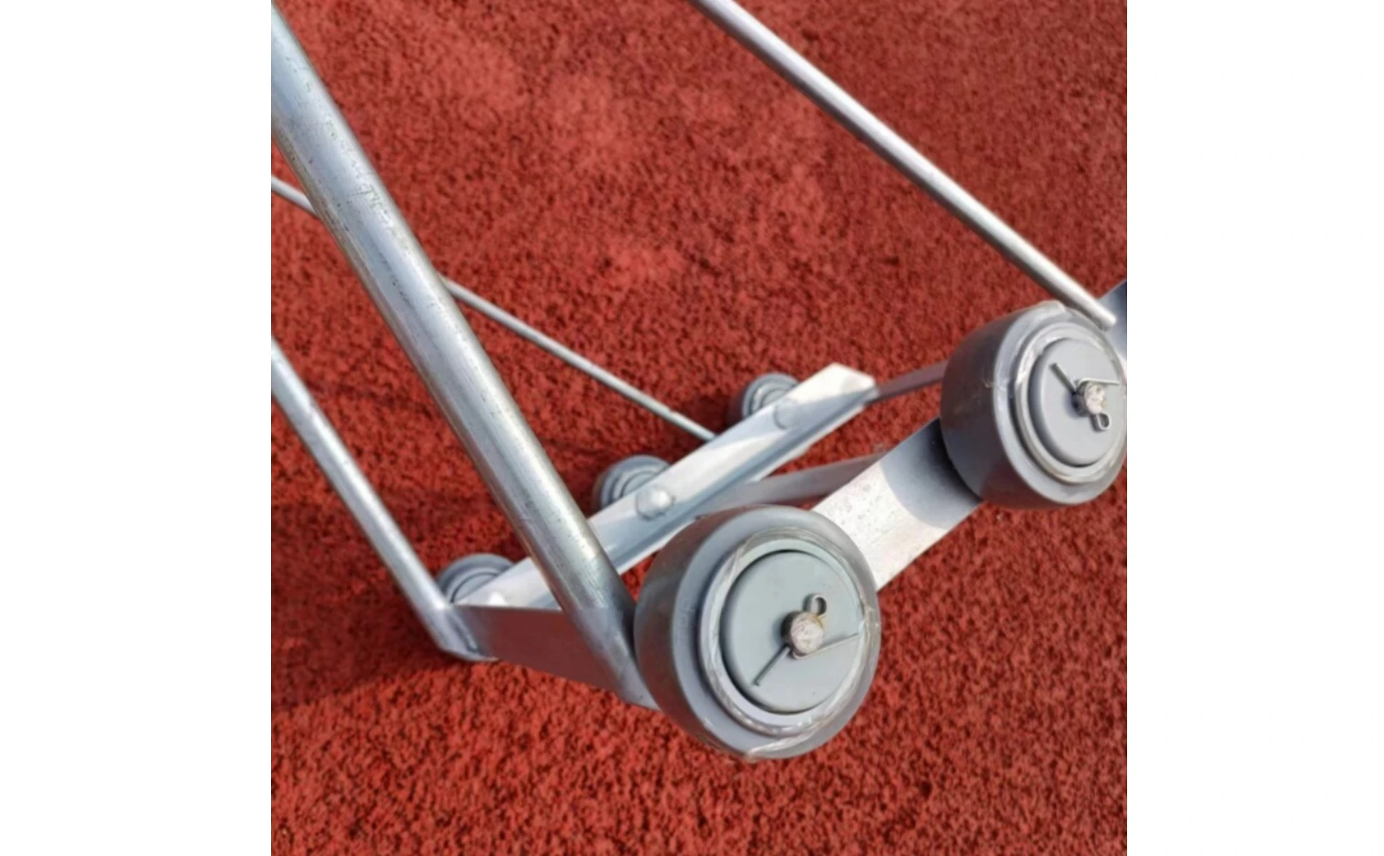 Hand-Push Trolley Cylindrical Handle Metal Trolley Platform Hand Truck Compact Flat Bed Platform Truck Four-Wheel