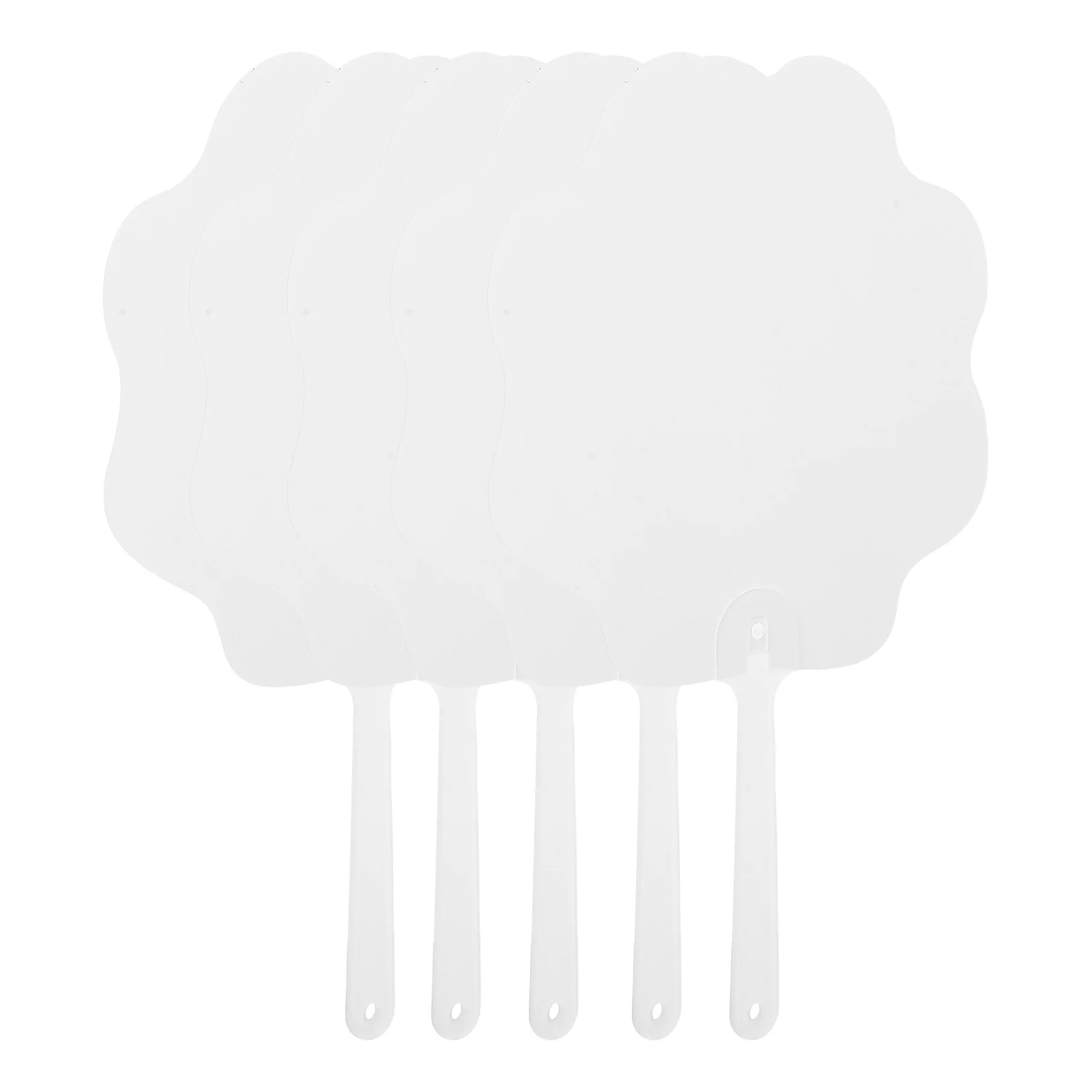 

5Pcs Sublimation Paddle Fans Double Sided Blank for Graduation Wedding DIY Flower Shape Hand Fans Party Memorial Advertising