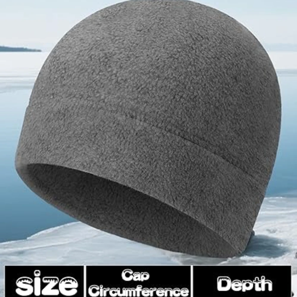 1pc Winter Warm Skull Cap Soft Fleece Beanie Hat Outdoor Sports Thick Windproof Watch Cap Skiing Warmth Colored for Men Women image 2