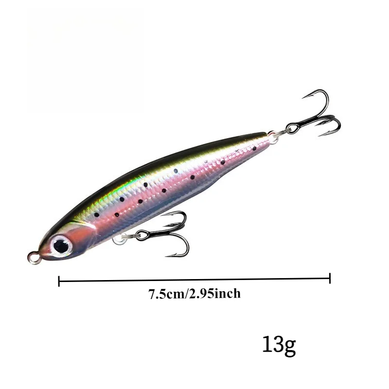 1pcs Sinking Rattling Pencil Lure 7.5 cm 13g Ultra-Long-Cast Wobbling Sinking Flip Bait  Wobbling Spinner Lure Fishing Gear