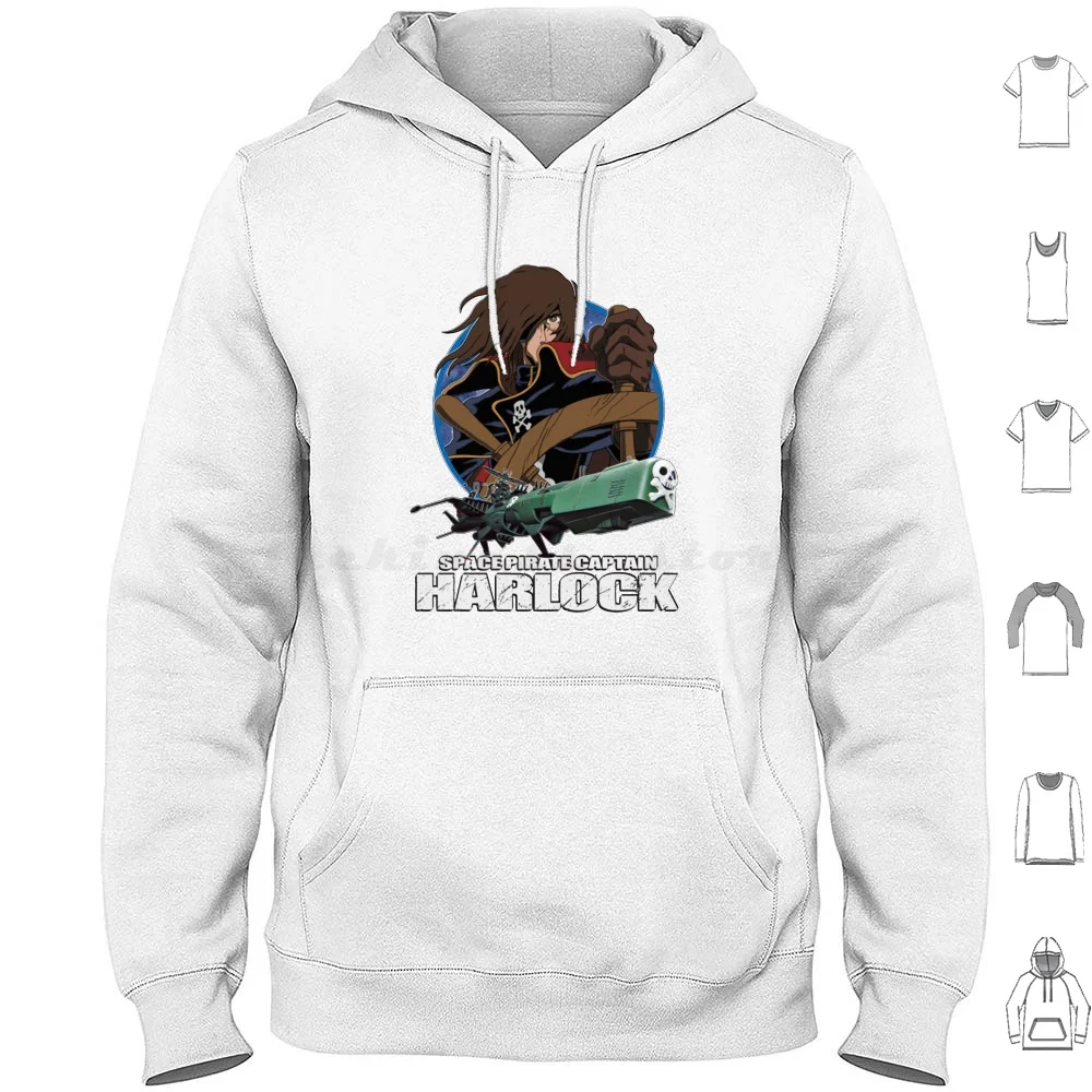 Capitaine Harlock , Pirate De L _ Espace Classique Hoodie cotton Long Sleeve Albator Harlock Pirate Cartoon Captain