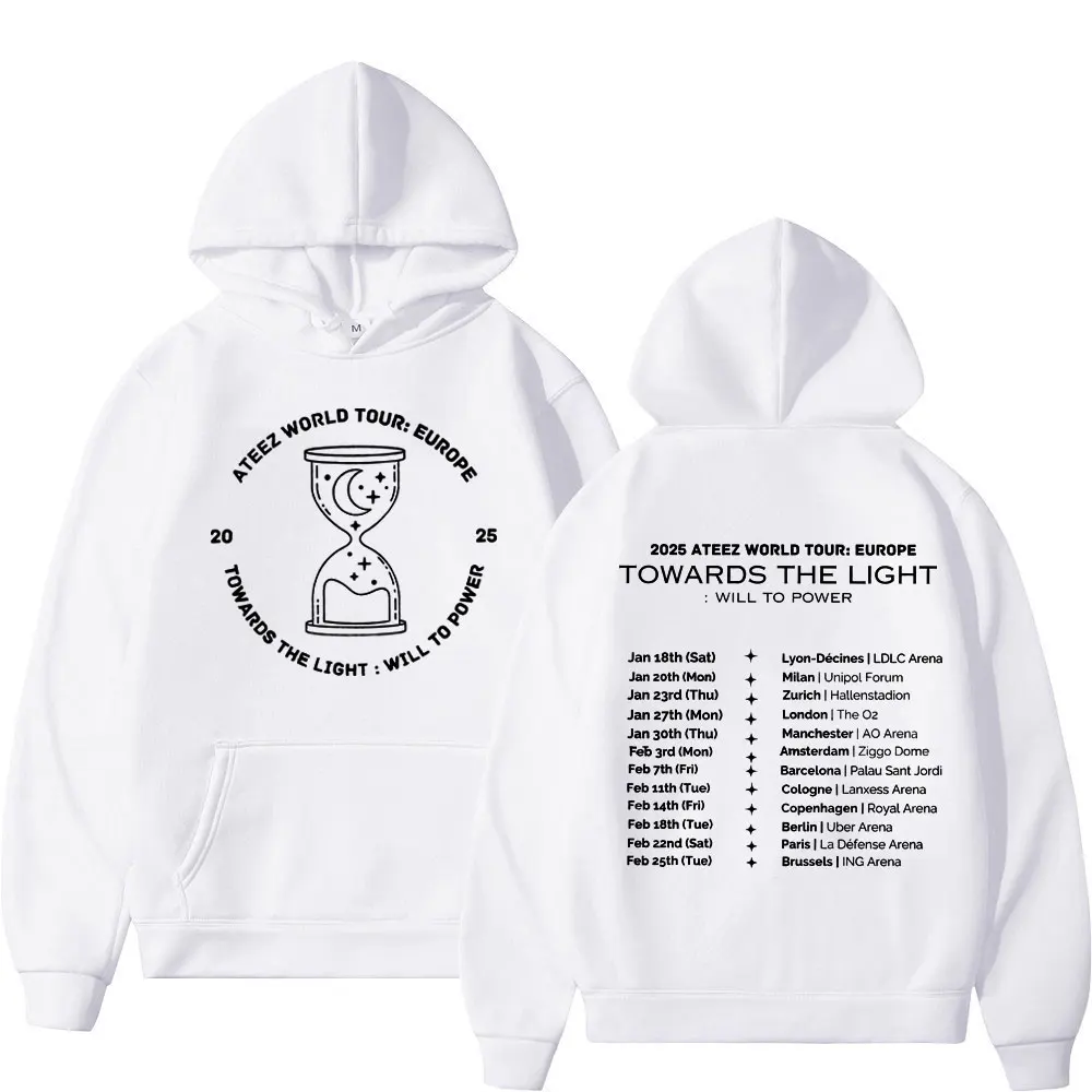 Korea Band Ateez World Tour 2025 Graphic Hoodie Men Women Harajuku Kpop Hooded Sweatshirts Casual Fashion Oversized Pullovers