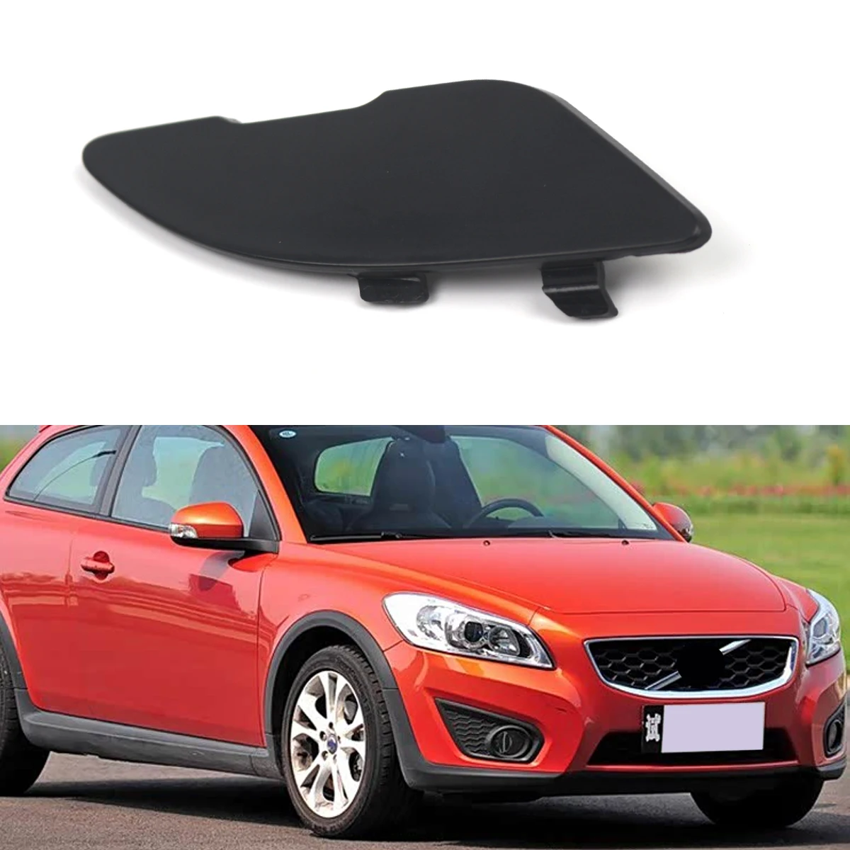 

Черный новый автомобильный передний бампер, фаркоп, крышка, накладка, крышка 31214636 39863910 для Volvo C30 MK1 FACELIFT 2010-2013