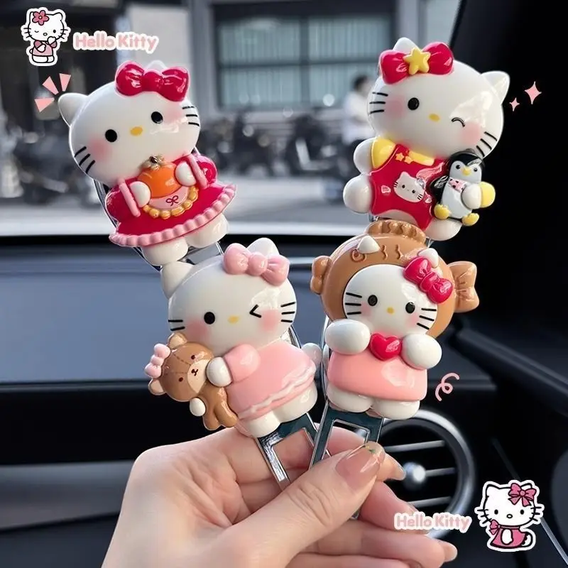 Cartoon Peripheral Cute Car Safety Plug Hello Kitty Buckle Safety Belt Extension Connector Car Rear Safety Car Belt Buckle Gift