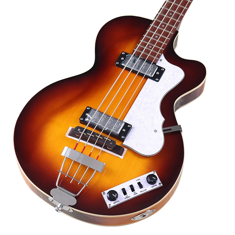 Sunburst 4 Strings Violin Bass Guitar 41 Inch Violin Guitarra Flame Maple Body High Gloss Finish