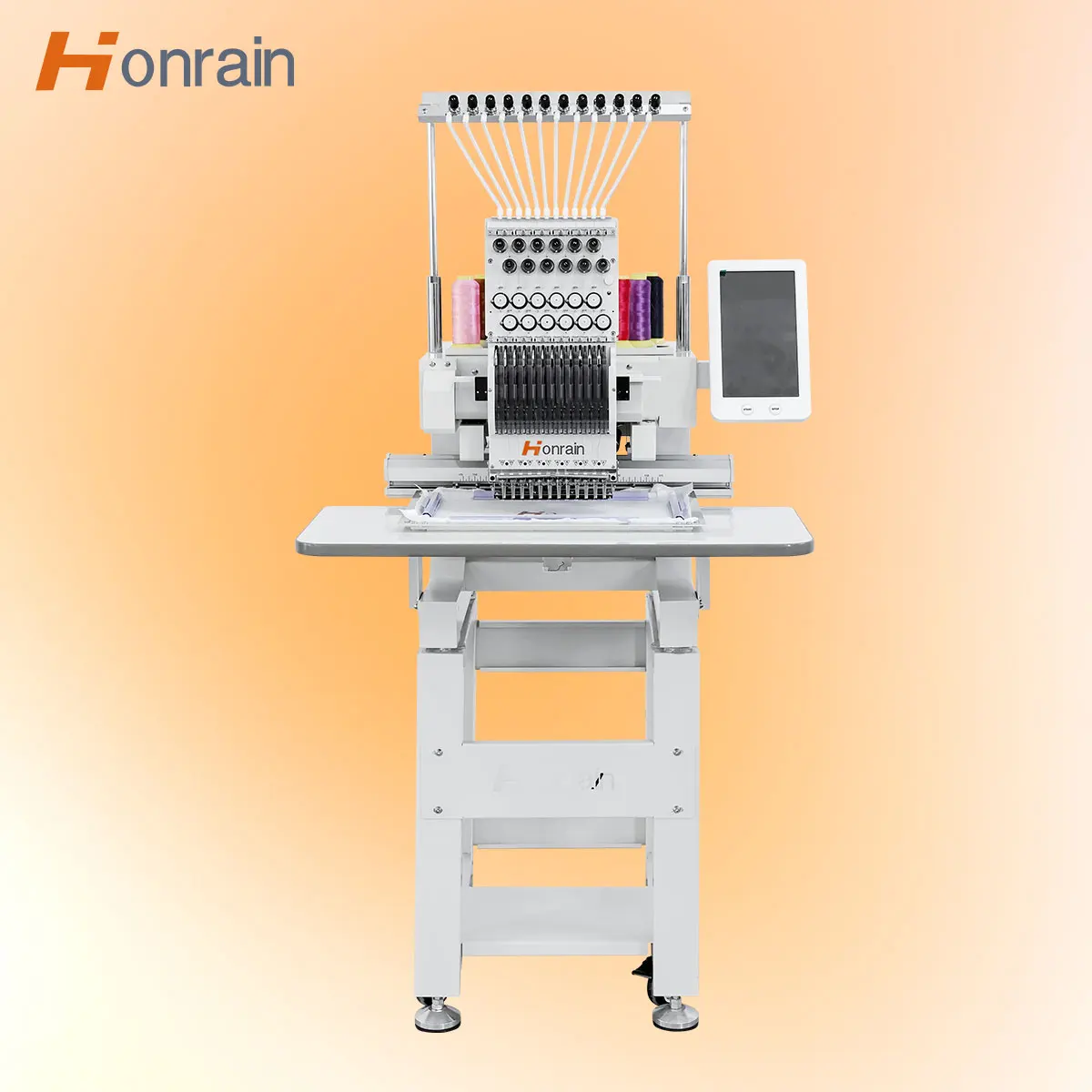 Honrain 12 Needles  Mini Single Head Cap Embroidery Machine for Small Business Home Use 350*230 mm