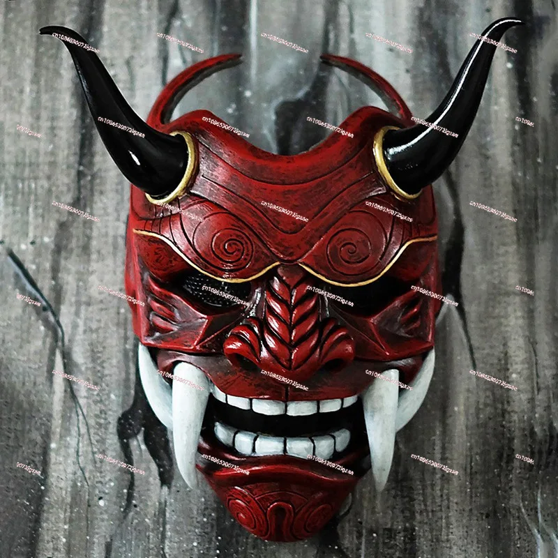 

Japanese-style prajna mask fangs devil photo wearing full face Halloween Internet celebrity stage scary Shura Yasha
