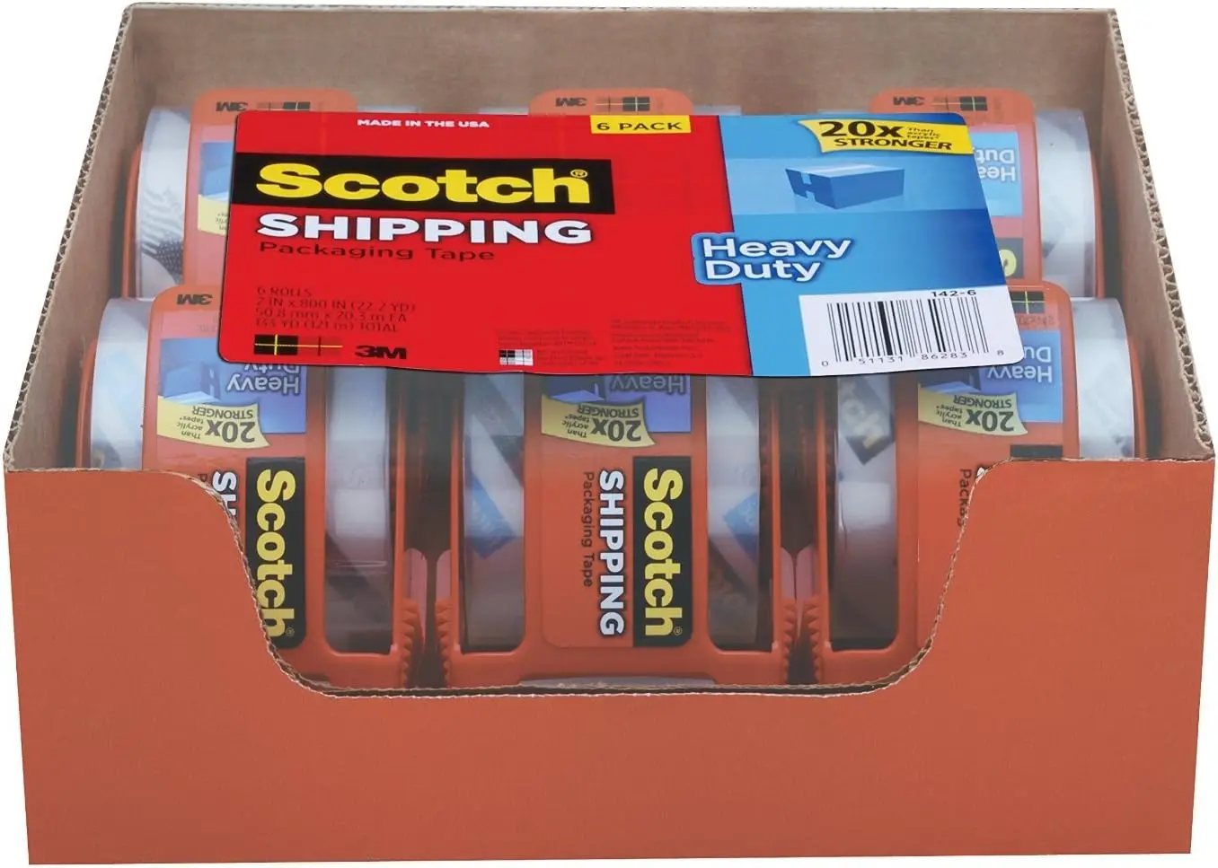 

Heavy Duty Shipping Packaging Tape, 1.88 Inches x 800 Inches, 12 Rolls with Dispenser.