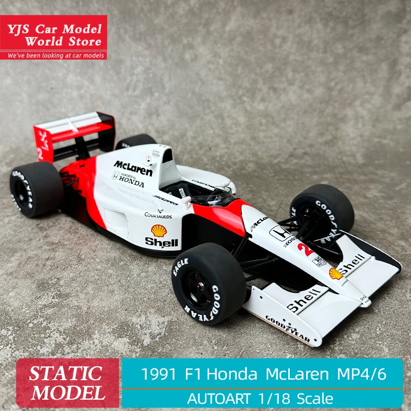 AUTOart 1:18 FOR Honda McLaren F1 McLaren MP4/6 1991 Senna Car model Send to a friend Holiday gift Static display