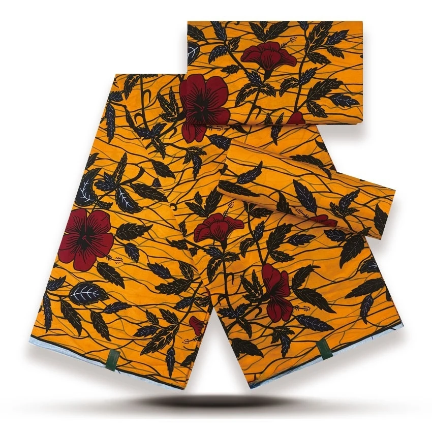 

African Wax Cotton High Quality Wax Prints Fabrics For Women Dress Material 6 Yards