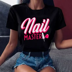 Nail Master Graphic T Shirts Technician Beauty Nail Tech Artist T Shirt Women Funny T Shirts Graphic Tshirt Manicure Shop Tops