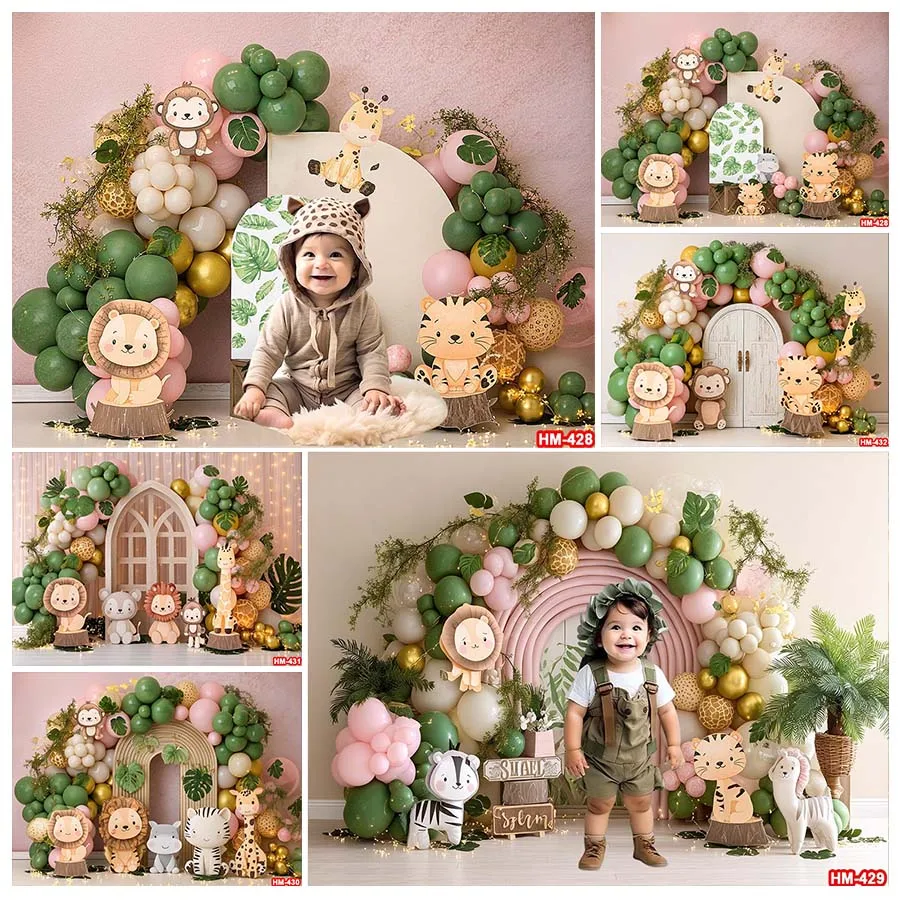 

Tropical Jungle Safari Photography Backdrops Forest Animal Party Newborn Baby Shower Child Birthday Photo Background