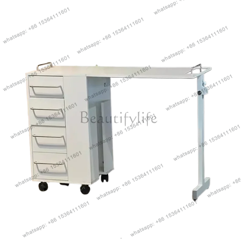 YJ Professional Foldable Nail Table Premium Storage Modern Design Nail Desk Portable With Wheels Table Pliante Portable Furnitur
