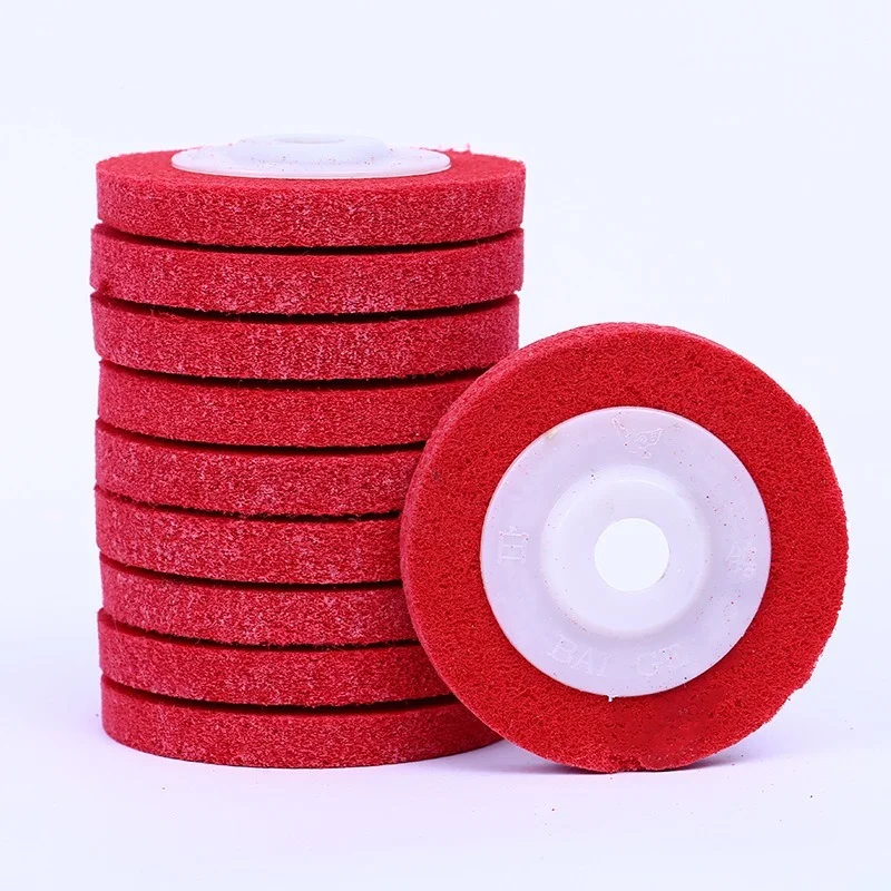 

10Pcs 9P Hardness 4inch 100mm Nylon Round Fiber Polishing Wheel Sanding Disc For Angle Grinder Grinding Tool