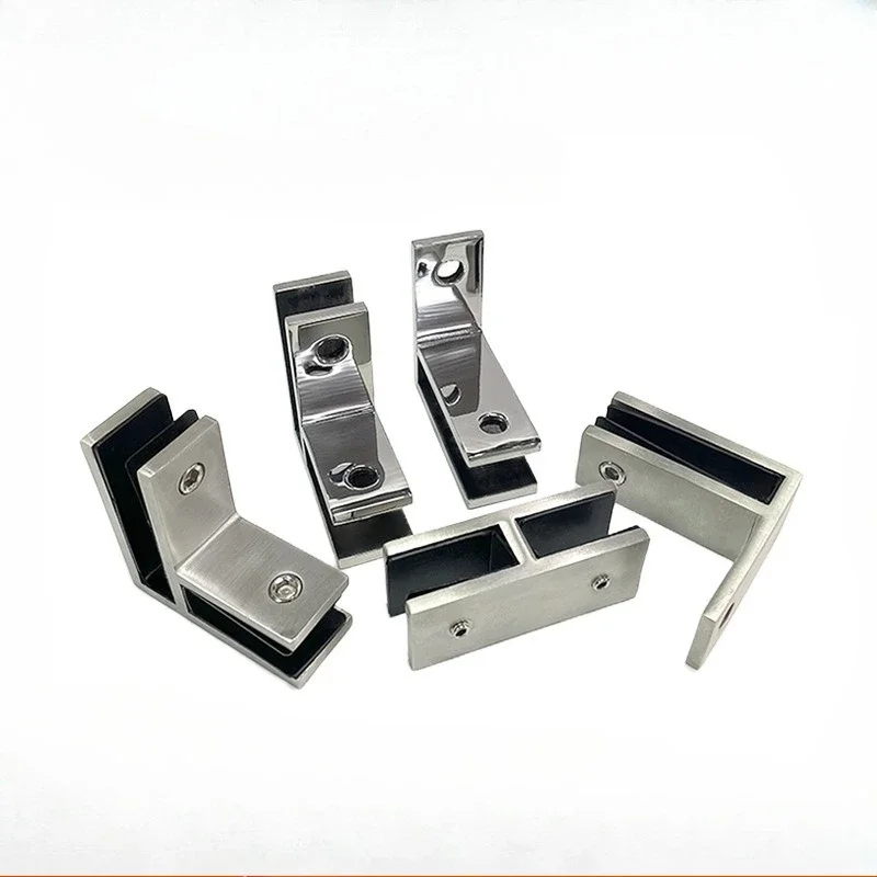 Marine Grade Railing Wall to Glass Clamp, Stainless Steel 316 Glass Bracket, Satin Finish Railing Glass Clamp Bracket for Fence