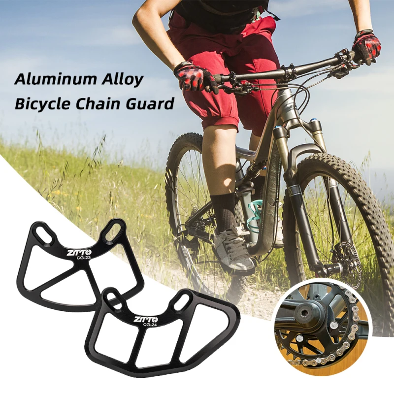 MTB Bash Guard Bicycle Chain Guard Bicycle Chain Guard Aluminum Alloy Chain Protector Bicycle Chain Accessory for Mountain Bike