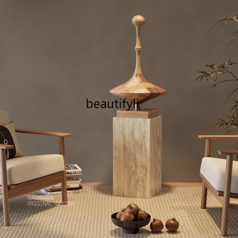 

Wabi-Sabi Style Sculpture Floor Ornament for Living Room, Entrance, Villa Model Room, Vintage Homestay, Hotel Soft Decoration