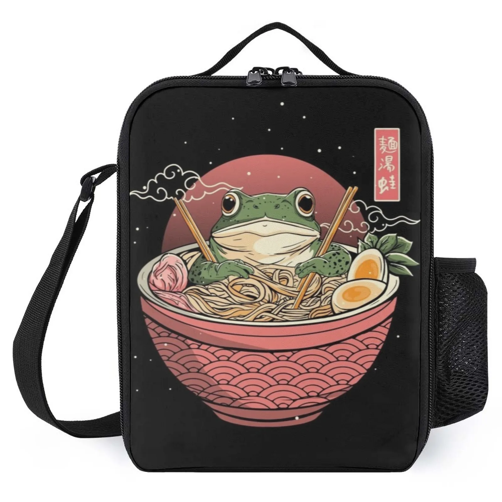 

Сумка для обеда с принтом Axolotl Ramen Graffiti Lonchera Para Almuerzo и плечевым ремнем, термоизоляционная сумка для ланча