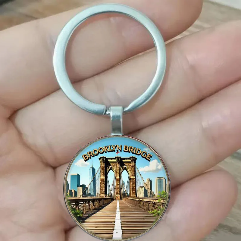 Chaveiro Brooklyn Bridge estilo vintage, presente perfeito para Natal, temporada de formatura, Dia dos Pais e entusiastas de viagens. Cir