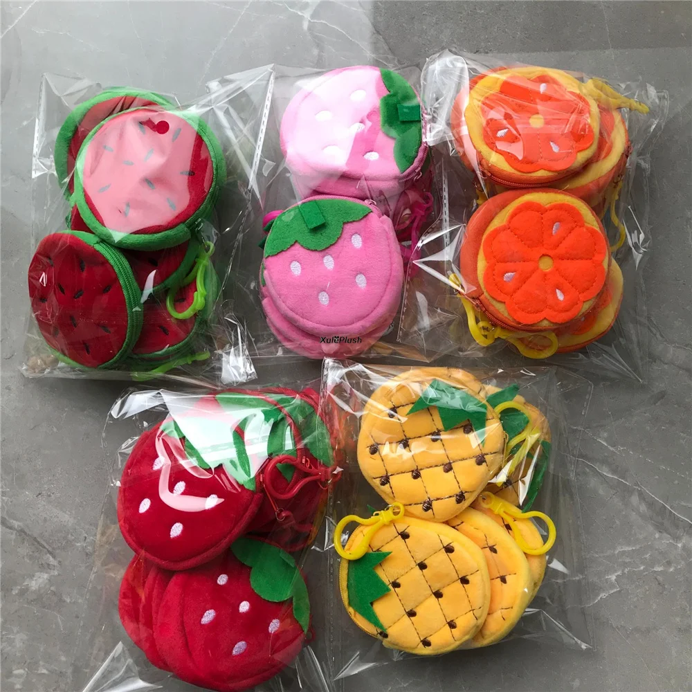 10PCS/LOT Mix Fruit Small 8CM Plush Purse Bag