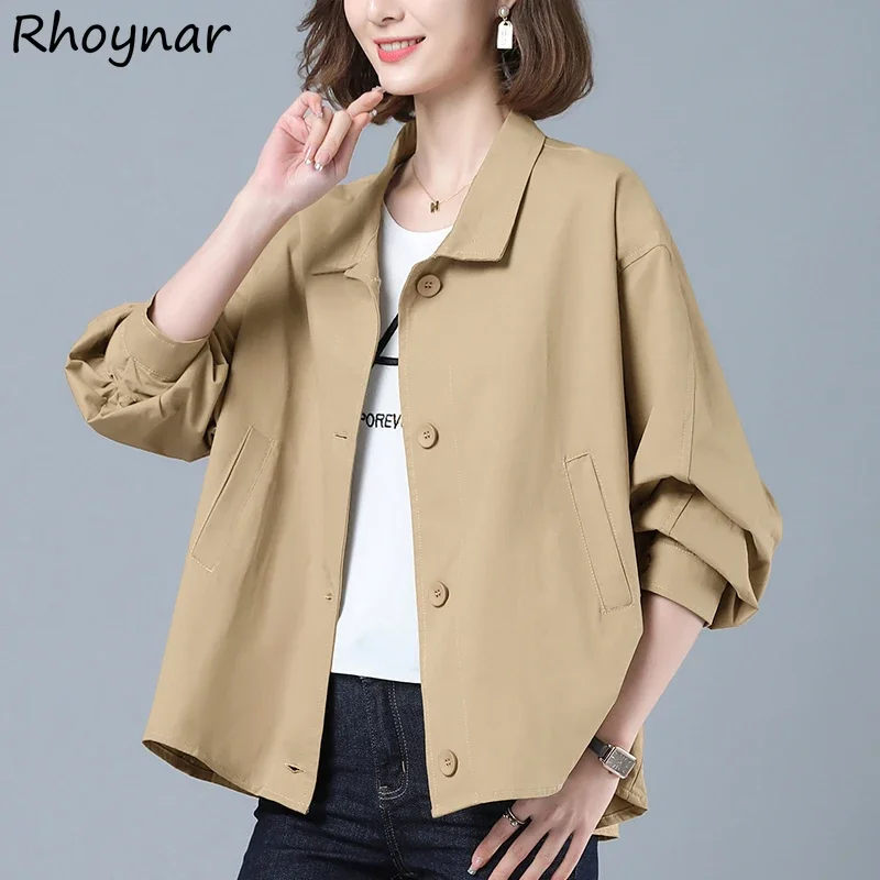 Basic Jackets Women Autumn Loose Leisure All-match Slouchy Korean Style Ulzzang Куртка Женская Outerwear Young Street Wear Chic