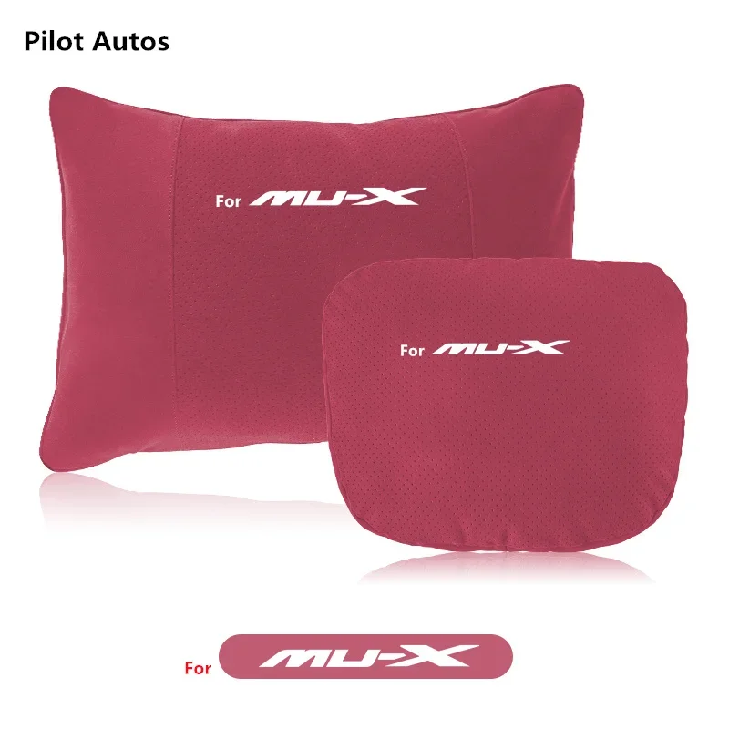 For Isuzu For MU-X Car Headrest Waist Pillow Rest Cushion Seat Headrest Driver Lumbar Support Leather Memory Cotton