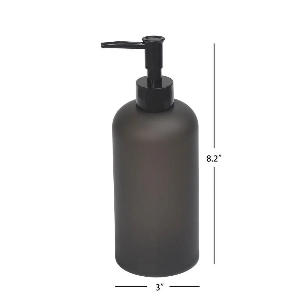 Frosted Soap Dispenser Pump Plastic Black Liquid Hand Wash Bottle for Bathroom Sink Kitchen view 4