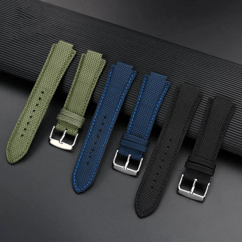 26x14mm Convex nylon Watchband For Casio watch GST-B400 EFB-680 ECB-10D Series Canvas Lea-ther Bottom Strap men's Bracelet
