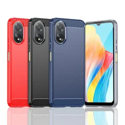 Carbon Fiber Texture TPU Case for OPPO OPPO A40 A40M A60 A80 A79 5G A38 A18 A58 A98 A78 A57S Shockproof  Protective Cover Fundas