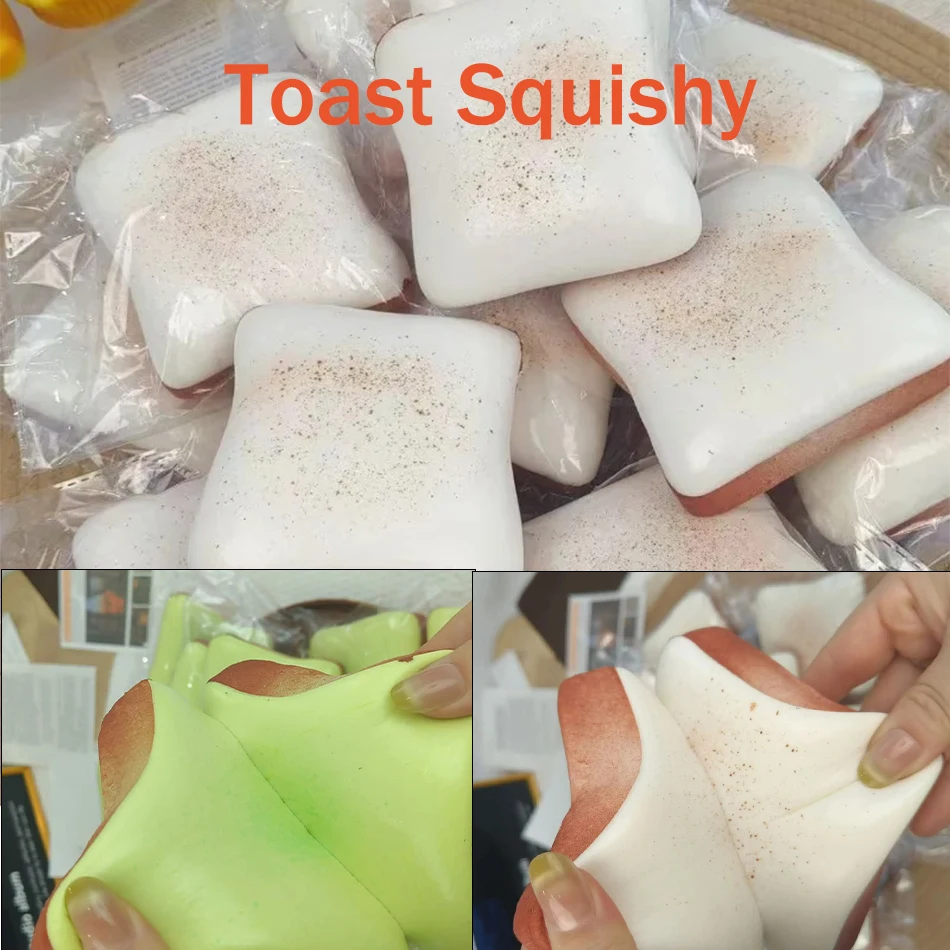 Weiche Simulierte Toast-Quetschspielzeuge Stressabbau-Spielzeug Squishy Brot-Quetschspielzeug Entspannungsspielzeug mit Langsamer Rückfederung Sensorisches Spielzeug für Erwachsene