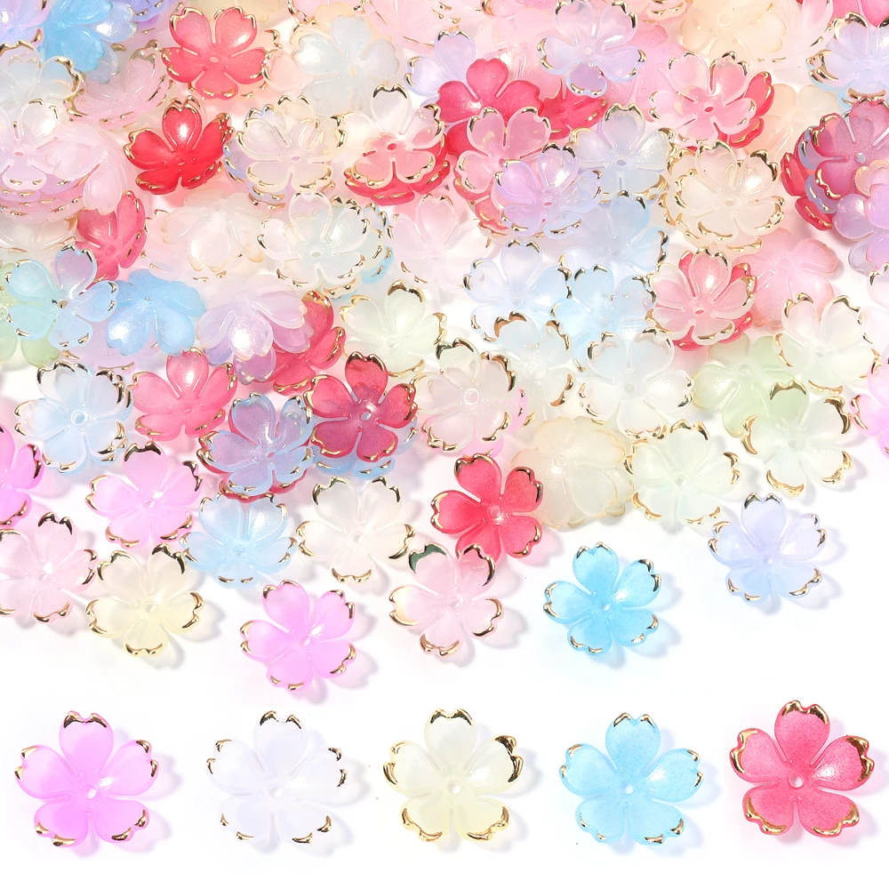 50 Stücke 18mm Blütenblätter Acryl Perlen Lose Spacer Perlen Für Schmuck Machen Diy Halskette Armband Ohrring Handgemachte Accessoires