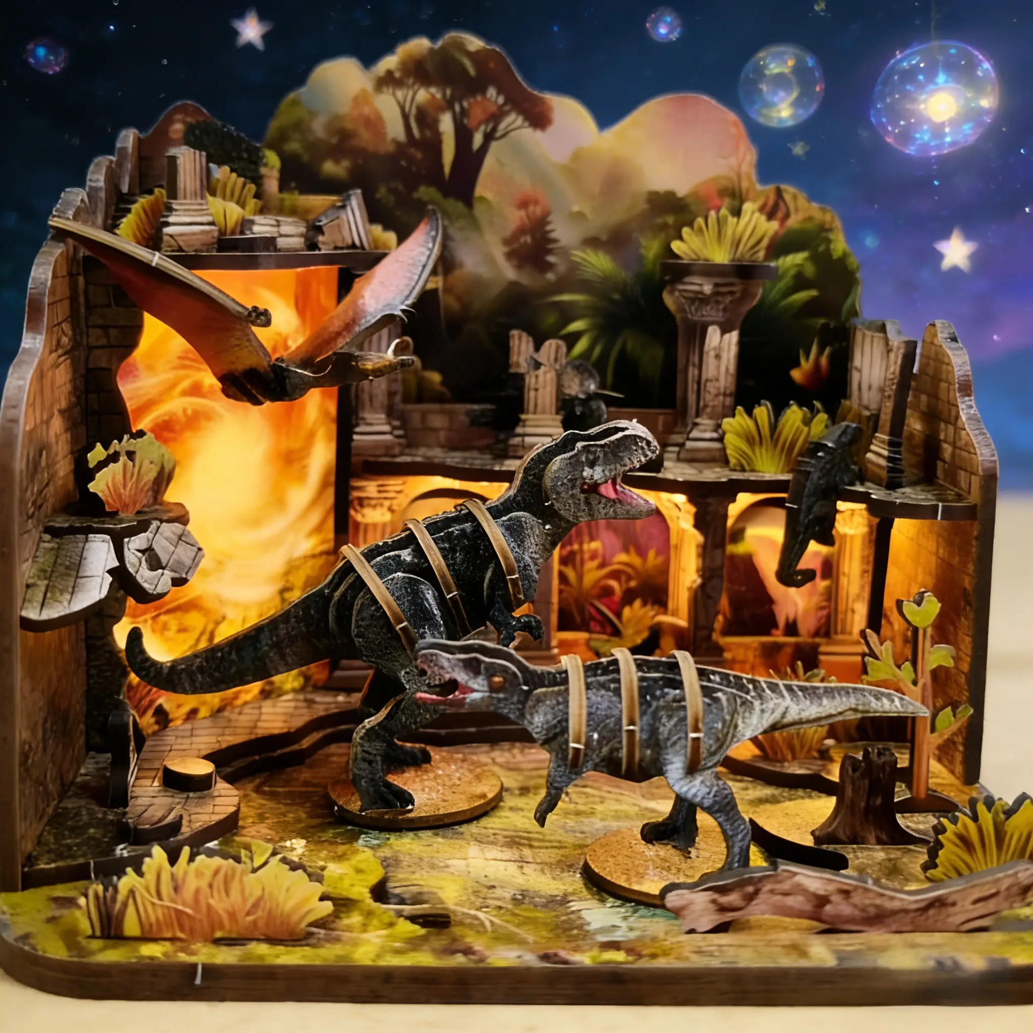 

New Arrival 3D Wooden Dinosaur Doomsday Puzzle - DIY Miniature Scene Model, Creative Building Toy & Educational Kids Gift